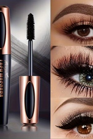 Black Fiber Lash Mascara - Waterproof, Smudge-Proof, Long-Lasting, No Flaking, Natural Look, Volumizing & Curling Formula for Fuller Lashes, Plant-Based Squalane, All-Day Wear, Clump-Free Application