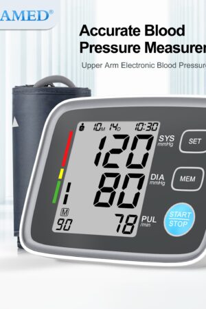 ALPHAMED U80EH Automatic Upper Arm Blood Pressure Monitor with 22.1-43.18 cm Cuff, Digital BP Machine, Battery Powered (No Plug), No Battery Included