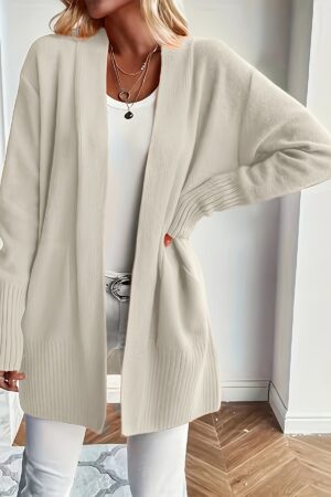 [Cozy Cardigan] Women's Cozy Yellow Knit Cardigan | Long Sleeve, V-Neck, Loose Fit | Knit Construction | Fall & Winter Stylish Pullover, Autumn Winter Apparel | Vibrant Cardigan | Cardigan Sweater