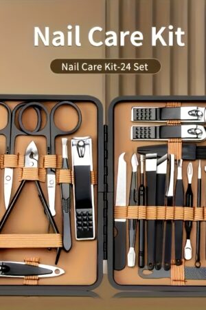 7/16/24pcs Manicure Set Professional Nail Clipper Kit Stainless Steel Manicure Kit nail Care Tools with Luxurious Travel Case