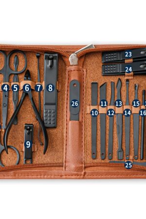 [Professional Nail Art Kit] 26pcs Stainless Steel Professional Nail Art Kit | Nail Clipper Kit, Luxury Travel Box, Nail Care Kit