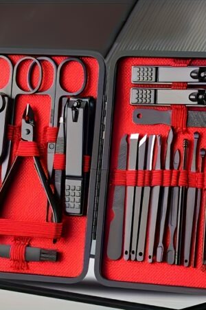 Nail care set, personal care tool accessories, nail and toenail clipper set, professional nail and foot care set, travel box included, nail beauty set