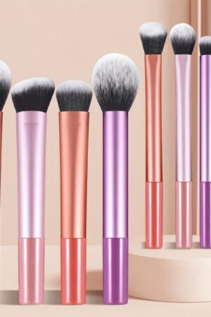 8pcs Portable Makeup Brush Set with High-Strength Plastic Handles - Lightweight, Durable, Soft & Fine Nylon Brushes, Vibrant Color Combinations, Perfect for All Skin Types, Ideal for Makeup Enthusiasts, Makeup Brushes | Vibrant Brush Set | Durable Makeup Brushes, Makeup Brushes Set